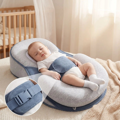 Coussin bébé ErgoAntiReflux tout-petit endormi avec sangle de sécurité