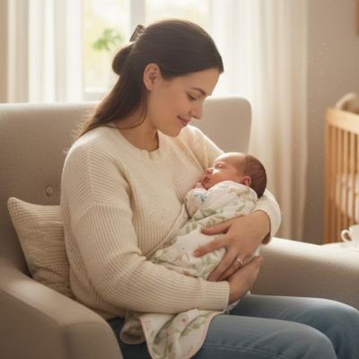 Couverture bébé enveloppant un nouveau-né dans les bras de sa maman